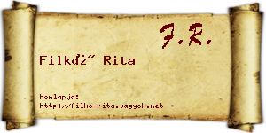 Filkó Rita névjegykártya