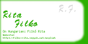 rita filko business card
